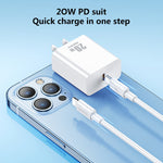 شاحن REMAX RP-U5 Extreme 2 Series 20 واط PD + مجموعة كابل بيانات USB-C / Type-C إلى 8 سنون للشحن السريع بطول 1 متر، قابس الصين، قابس الاتحاد الأوروبي، قابس الولايات المتحدة