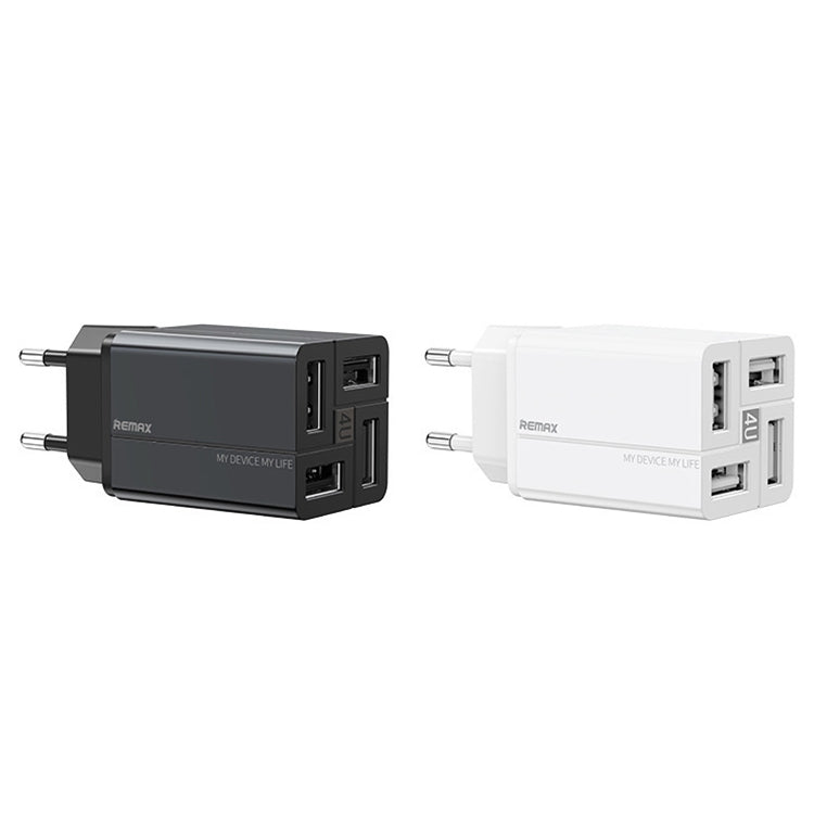 شاحن سريع REMAX RP-U43 بأربعة منافذ USB بقوة 3.4A، قابس الاتحاد الأوروبي، قابس المملكة المتحدة