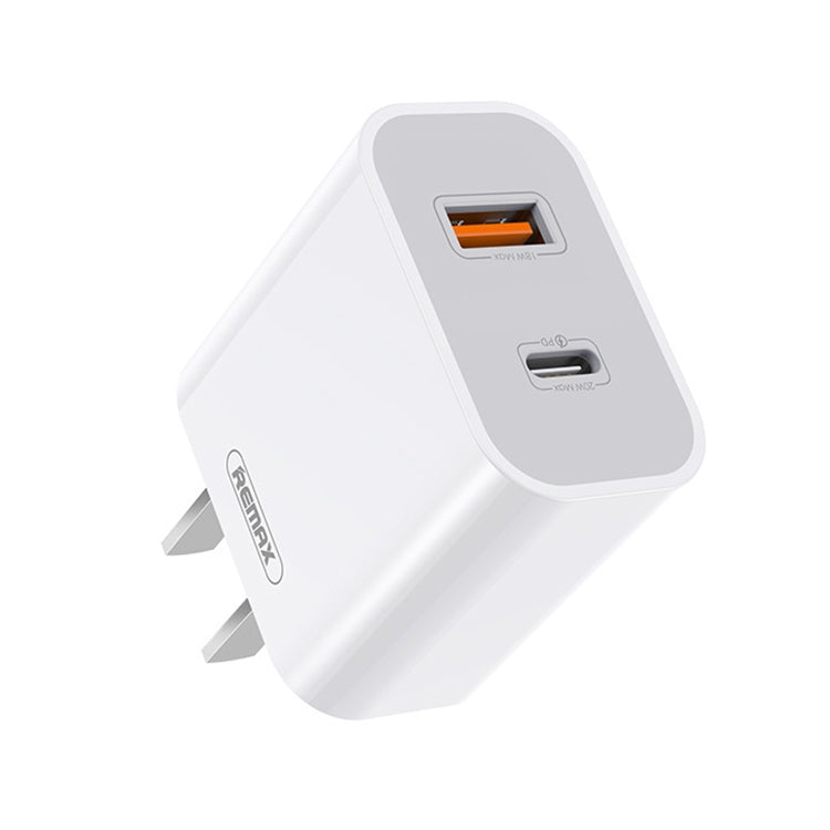 شاحن REMAX RP-U68 Speedy Series 20 واط USB + منفذ USB-C / Type-C للشحن السريع، قابس الصين، قابس الاتحاد الأوروبي، قابس المملكة المتحدة، قابس الولايات المتحدة