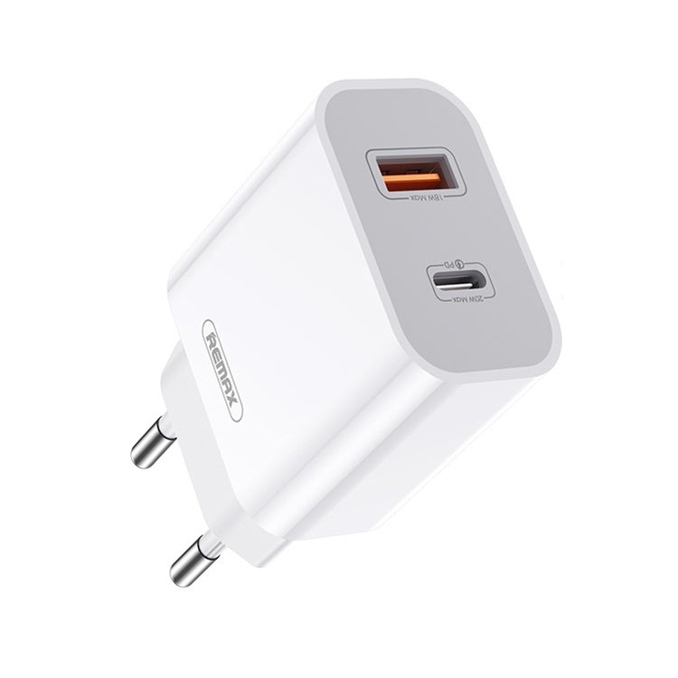 شاحن REMAX RP-U68 Speedy Series 20 واط USB + منفذ USB-C / Type-C للشحن السريع، قابس الصين، قابس الاتحاد الأوروبي، قابس المملكة المتحدة، قابس الولايات المتحدة