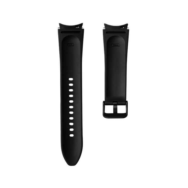 Silicone + Leather Black Buckle Watch Band, For Samsung Galaxy Watch5 Pro 45mm/5 44mm/5 40mm