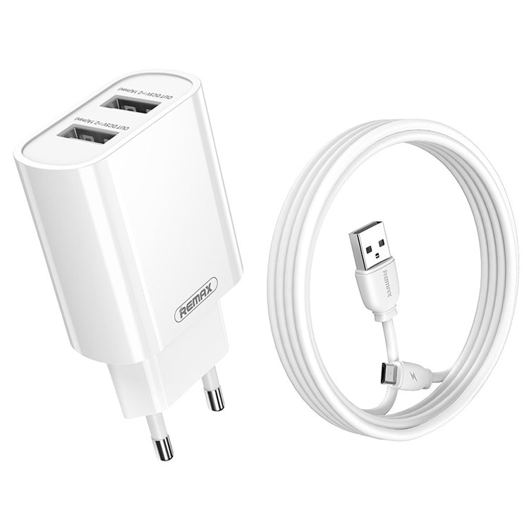 مجموعة شاحن سريع REMAX RP-U35 سلسلة Jane بمنفذين USB بقوة 2.1 أمبير، 8 دبابيس، Micro USB، USB-C/Type-C