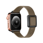 Magnetic Black Square Buckle Watch Band For Apple Watch Series, 7 45mm / 6&SE&5&4 44mm / 3&2&1 42mm, 7 41mm / 6&SE&5&4 40mm / 3&2&1 38mm