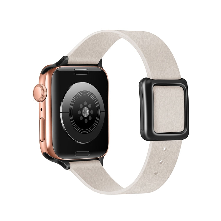 Magnetic Black Square Buckle Watch Band For Apple Watch Series, 7 45mm / 6&SE&5&4 44mm / 3&2&1 42mm, 7 41mm / 6&SE&5&4 40mm / 3&2&1 38mm