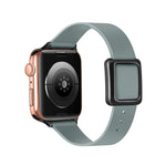 Magnetic Black Square Buckle Watch Band For Apple Watch Series, 7 45mm / 6&SE&5&4 44mm / 3&2&1 42mm, 7 41mm / 6&SE&5&4 40mm / 3&2&1 38mm