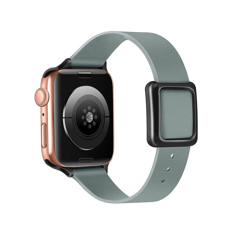 Magnetic Black Square Buckle Watch Band For Apple Watch Series, 7 45mm / 6&SE&5&4 44mm / 3&2&1 42mm, 7 41mm / 6&SE&5&4 40mm / 3&2&1 38mm