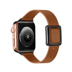 Magnetic Black Square Buckle Watch Band For Apple Watch Series, 7 45mm / 6&SE&5&4 44mm / 3&2&1 42mm, 7 41mm / 6&SE&5&4 40mm / 3&2&1 38mm