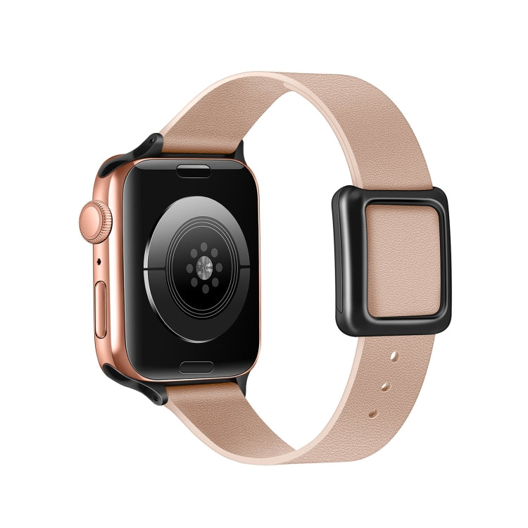 Magnetic Black Square Buckle Watch Band For Apple Watch Series, 7 45mm / 6&SE&5&4 44mm / 3&2&1 42mm, 7 41mm / 6&SE&5&4 40mm / 3&2&1 38mm