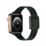 Magnetic Black Square Buckle Watch Band For Apple Watch Series, 7 45mm / 6&SE&5&4 44mm / 3&2&1 42mm, 7 41mm / 6&SE&5&4 40mm / 3&2&1 38mm