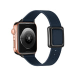 Magnetic Black Square Buckle Watch Band For Apple Watch Series, 7 45mm / 6&SE&5&4 44mm / 3&2&1 42mm, 7 41mm / 6&SE&5&4 40mm / 3&2&1 38mm