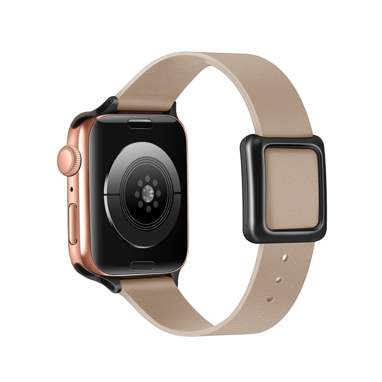 Magnetic Black Square Buckle Watch Band For Apple Watch Series, 7 45mm / 6&SE&5&4 44mm / 3&2&1 42mm, 7 41mm / 6&SE&5&4 40mm / 3&2&1 38mm