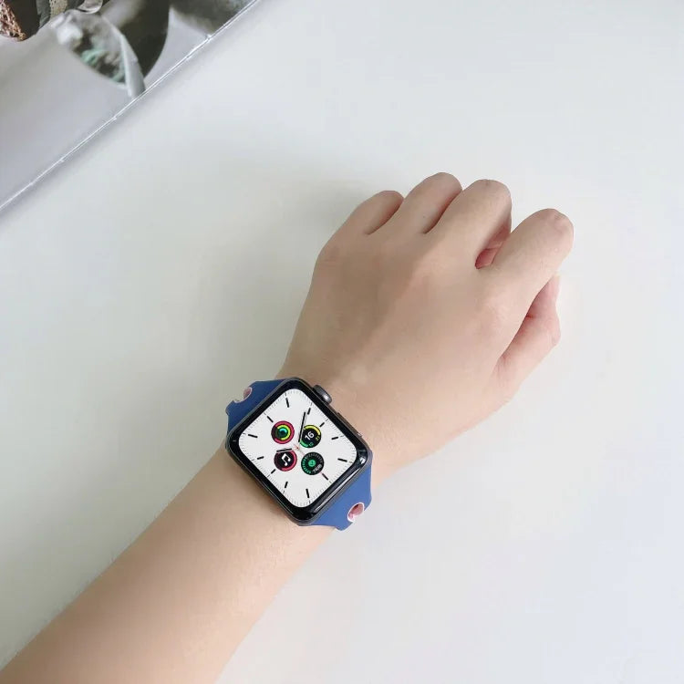 سوار ساعة سيليكون بنمط قطرة ماء لسلسلة Apple Watch، 7 41مم / 6&SE&5&4 40مم / 3&2&1 38مم، 7 45مم / 6&SE&5&4 44مم / 3&2&1 42مم