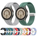 Bracelet de montre en silicone avec boucle argentée pliable