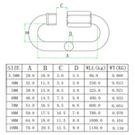 304 Stainless Steel Quick Connect Ring Runway Buckle, 5 PCS 3.5mm, 5 PCS 4mm, 3 PCS 5mm, 3 PCS 6mm, 2 PCS 7mm, 2 PCS 8mm, 9mm, 10mm