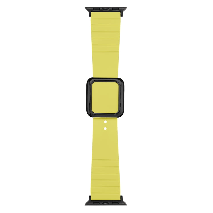 Black Square Buckle Silicone Watch Band For Apple Watch Series, 7 45mm / 6&SE&5&4 44mm / 3&2&1 42mm, 7 41mm / 6&SE&5&4 40mm / 3&2&1 38mm