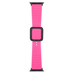 Black Square Buckle Silicone Watch Band For Apple Watch Series, 7 45mm / 6&SE&5&4 44mm / 3&2&1 42mm, 7 41mm / 6&SE&5&4 40mm / 3&2&1 38mm