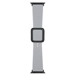 Black Square Buckle Silicone Watch Band For Apple Watch Series, 7 45mm / 6&SE&5&4 44mm / 3&2&1 42mm, 7 41mm / 6&SE&5&4 40mm / 3&2&1 38mm