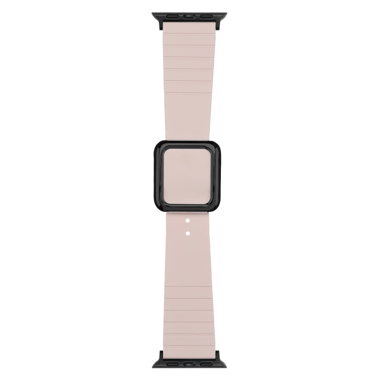 Black Square Buckle Silicone Watch Band For Apple Watch Series, 7 45mm / 6&SE&5&4 44mm / 3&2&1 42mm, 7 41mm / 6&SE&5&4 40mm / 3&2&1 38mm