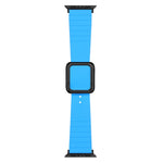 Black Square Buckle Silicone Watch Band For Apple Watch Series, 7 45mm / 6&SE&5&4 44mm / 3&2&1 42mm, 7 41mm / 6&SE&5&4 40mm / 3&2&1 38mm