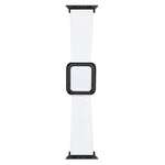 Black Square Buckle Silicone Watch Band For Apple Watch Series, 7 45mm / 6&SE&5&4 44mm / 3&2&1 42mm, 7 41mm / 6&SE&5&4 40mm / 3&2&1 38mm