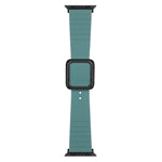 Black Square Buckle Silicone Watch Band For Apple Watch Series, 7 45mm / 6&SE&5&4 44mm / 3&2&1 42mm, 7 41mm / 6&SE&5&4 40mm / 3&2&1 38mm