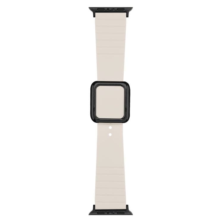 Black Square Buckle Silicone Watch Band For Apple Watch Series, 7 45mm / 6&SE&5&4 44mm / 3&2&1 42mm, 7 41mm / 6&SE&5&4 40mm / 3&2&1 38mm