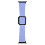 Black Square Buckle Silicone Watch Band For Apple Watch Series, 7 45mm / 6&SE&5&4 44mm / 3&2&1 42mm, 7 41mm / 6&SE&5&4 40mm / 3&2&1 38mm