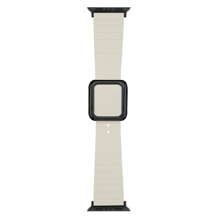 Black Square Buckle Silicone Watch Band For Apple Watch Series, 7 45mm / 6&SE&5&4 44mm / 3&2&1 42mm, 7 41mm / 6&SE&5&4 40mm / 3&2&1 38mm