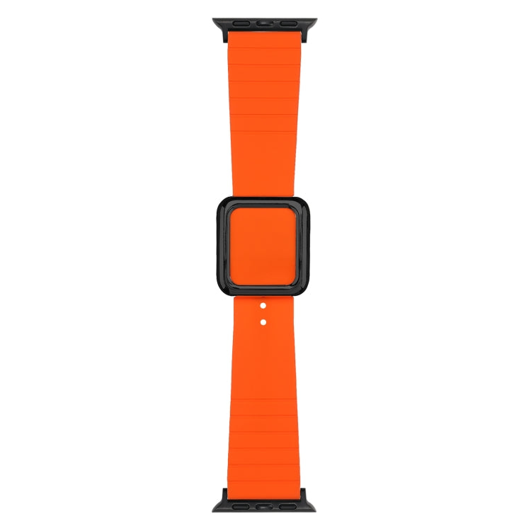 Black Square Buckle Silicone Watch Band For Apple Watch Series, 7 45mm / 6&SE&5&4 44mm / 3&2&1 42mm, 7 41mm / 6&SE&5&4 40mm / 3&2&1 38mm