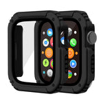 2 in 1 Screen Tempered Glass Film Protective Case, For Apple Watch Series 9 / 8 / 7 45mm, For Apple Watch Series 9 / 8 / 7 41mm, For Apple Watch Series 6 / 5 / 4 / SE 44mm, For Apple Watch Series 6 / 5 / 4 / SE 40mm, For Apple Watch Series 3 & 2 & 1 42...
