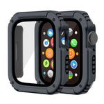 2 in 1 Screen Tempered Glass Film Protective Case, For Apple Watch Series 9 / 8 / 7 45mm, For Apple Watch Series 9 / 8 / 7 41mm, For Apple Watch Series 6 / 5 / 4 / SE 44mm, For Apple Watch Series 6 / 5 / 4 / SE 40mm, For Apple Watch Series 3 & 2 & 1 42...