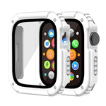 2 in 1 Screen Tempered Glass Film Protective Case, For Apple Watch Series 9 / 8 / 7 45mm, For Apple Watch Series 9 / 8 / 7 41mm, For Apple Watch Series 6 / 5 / 4 / SE 44mm, For Apple Watch Series 6 / 5 / 4 / SE 40mm, For Apple Watch Series 3 & 2 & 1 42...