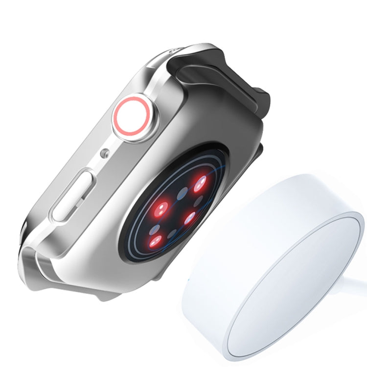 2 in 1 Frosted PC Frame + Screen Tempered Glass Film Protective Case, For Apple Watch Series 9 / 8 / 7 45mm, For Apple Watch Series 9 / 8 / 7 41mm