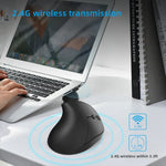 X10 2.4G Wireless Rechargeable Vertical Ergonomic Gaming Mouse, X10 Rechargeable (Black), X10 Rechargeable (Grey)