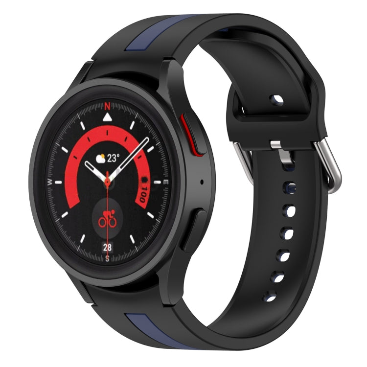 Two-color Stripe Silicone Watch Band, For Samsung Galaxy Watch5 / Watch5 Pro