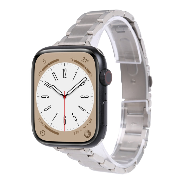 Three Beads Metal Watch Band For Apple Watch Series, 7 45mm / 6&SE&5&4 44mm / 3&2&1 42mm, 7 41mm / 6&SE&5&4 40mm / 3&2&1 38mm