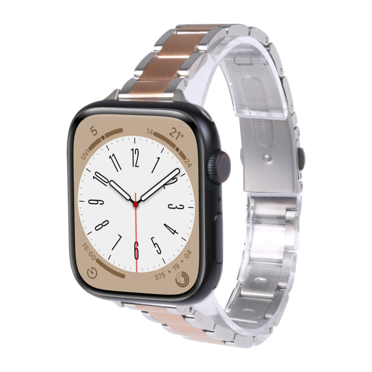 Three Beads Metal Watch Band For Apple Watch Series, 7 45mm / 6&SE&5&4 44mm / 3&2&1 42mm, 7 41mm / 6&SE&5&4 40mm / 3&2&1 38mm