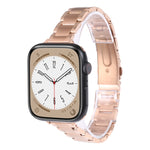 Three Beads Metal Watch Band For Apple Watch Series, 7 45mm / 6&SE&5&4 44mm / 3&2&1 42mm, 7 41mm / 6&SE&5&4 40mm / 3&2&1 38mm