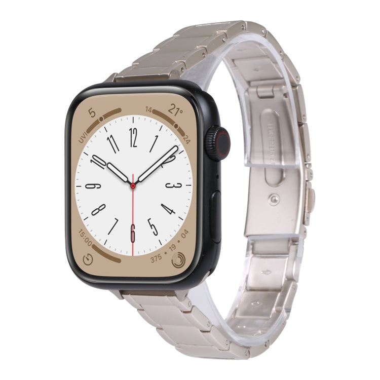 Three Beads Metal Watch Band For Apple Watch Series, 7 45mm / 6&SE&5&4 44mm / 3&2&1 42mm, 7 41mm / 6&SE&5&4 40mm / 3&2&1 38mm