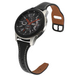 22mm Reverse Buckle Genuine Leather Watch Band, For Samsung Galaxy Watch3 / Huawei Watch GT3 Pro
