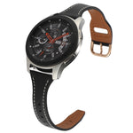 22mm Reverse Buckle Genuine Leather Watch Band, For Samsung Galaxy Watch3 / Huawei Watch GT3 Pro