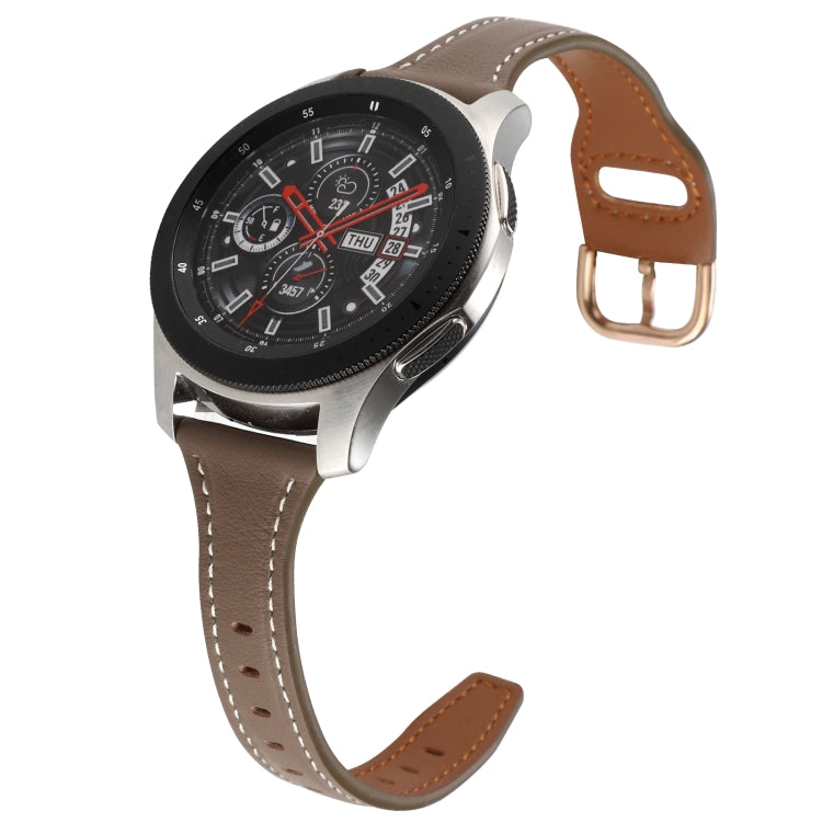 22mm Reverse Buckle Genuine Leather Watch Band, For Samsung Galaxy Watch3 / Huawei Watch GT3 Pro