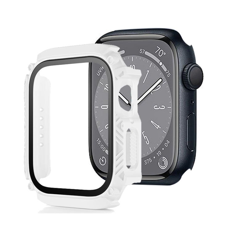Screen Tempered Glass Film Armor Waterproof Watch Case, For Apple Watch Series 9 / 8 / 7 45mm, For Apple Watch Series 9 / 8 / 7 41mm