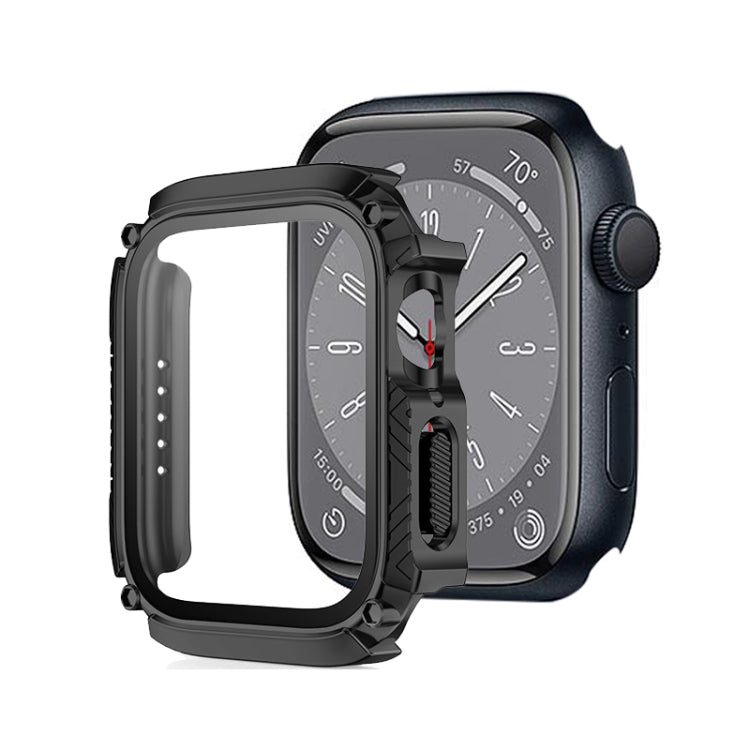 Screen Tempered Glass Film Armor Waterproof Watch Case, For Apple Watch Series 9 / 8 / 7 45mm, For Apple Watch Series 9 / 8 / 7 41mm