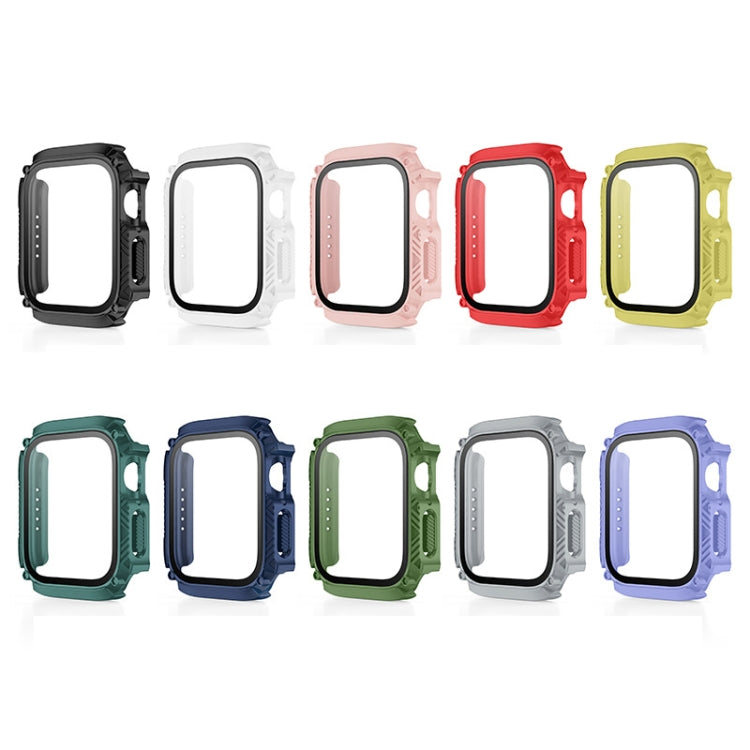 Screen Tempered Glass Film Armor Waterproof Watch Case, For Apple Watch Series 9 / 8 / 7 45mm, For Apple Watch Series 9 / 8 / 7 41mm