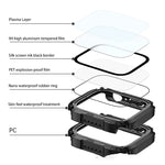 Screen Tempered Glass Film Armor Waterproof Watch Case, For Apple Watch Series 9 / 8 / 7 45mm, For Apple Watch Series 9 / 8 / 7 41mm