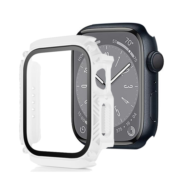 Screen Tempered Glass Film Armor Waterproof Watch Case, For Apple Watch Series 9 / 8 / 7 45mm, For Apple Watch Series 9 / 8 / 7 41mm