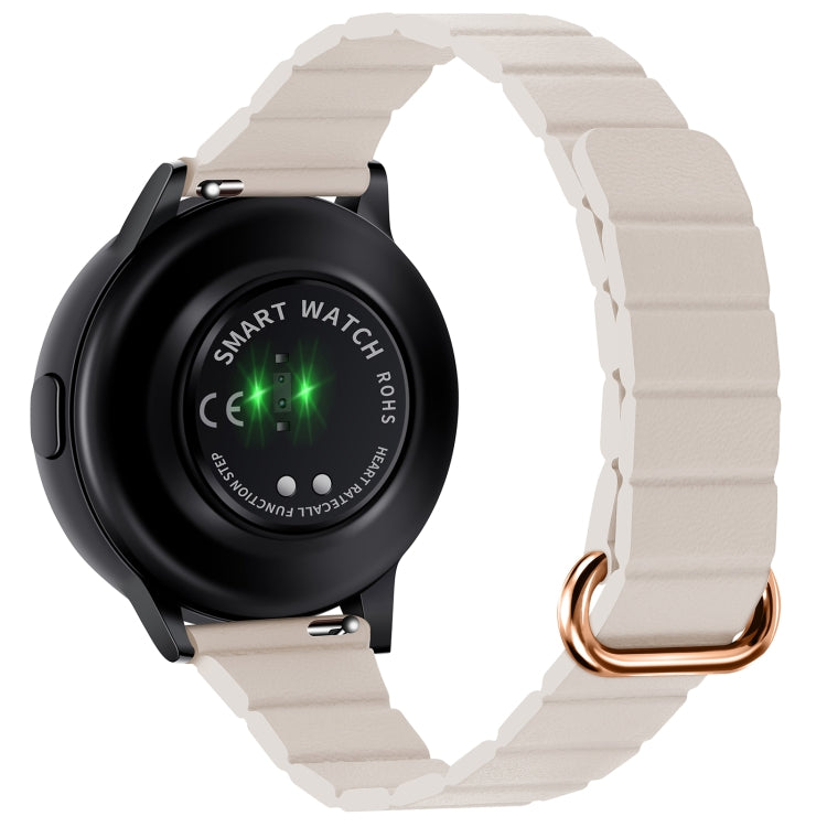 22mm Magnetic Buckle Leather Watch Band, For Samsung Galaxy Watch3 45mm