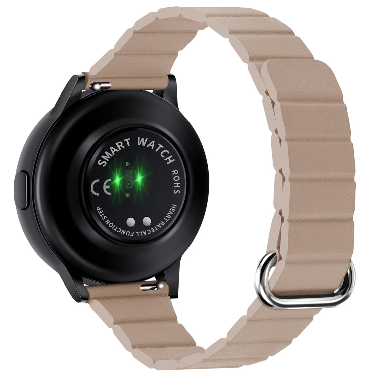 22mm Magnetic Buckle Leather Watch Band, For Samsung Galaxy Watch3 45mm