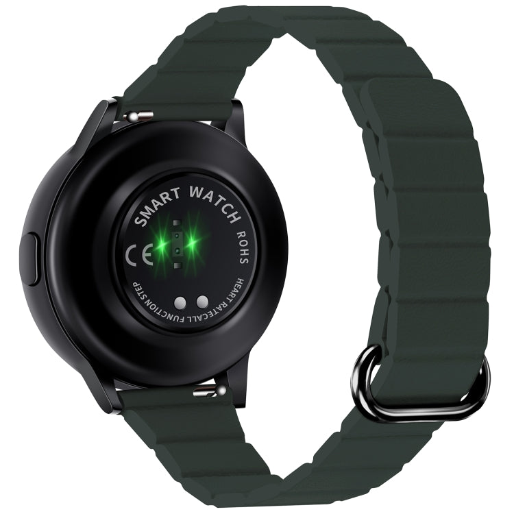 22mm Magnetic Buckle Leather Watch Band, For Samsung Galaxy Watch3 45mm